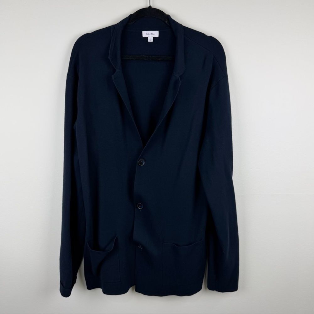 Calvin Klein Knit Unstructured Blazer XL Blue